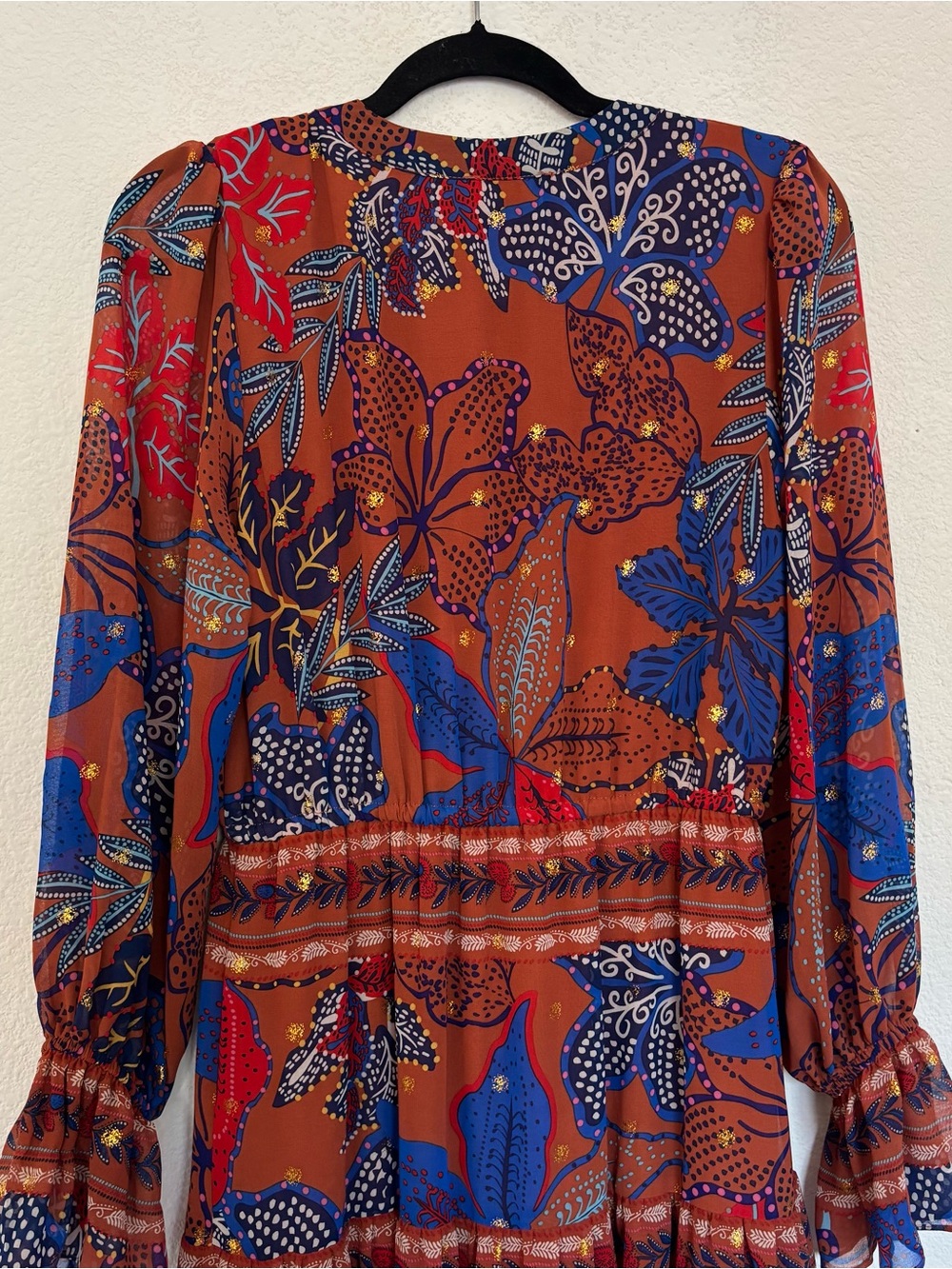 House of Harlow 1960 Floral Tiered Maxi Long Sleeve Dress - Picture 8 of 9